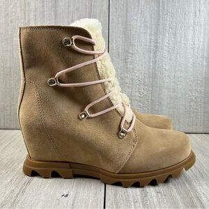 NEW Sorel Joan Of Arctic Wedge III Suede Leather Fur Lined Boot Women’s Size 9.5